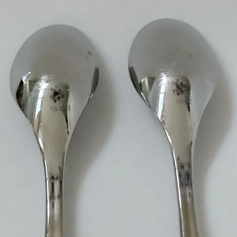 2pc Gourmet Settings Vault Demitasse Spoons 5 1/8” Stainless-Glossy